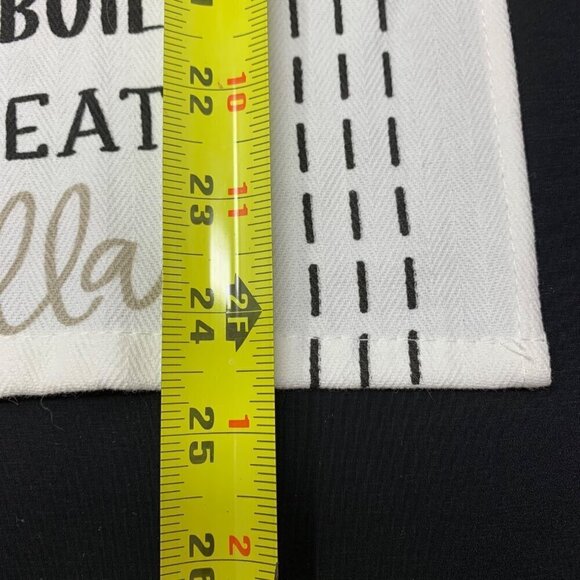 Hot Cocoa Marshmallow Kitchen Tea Towels Cotton Set Buffalo Check Black White - Picture 4 of 9